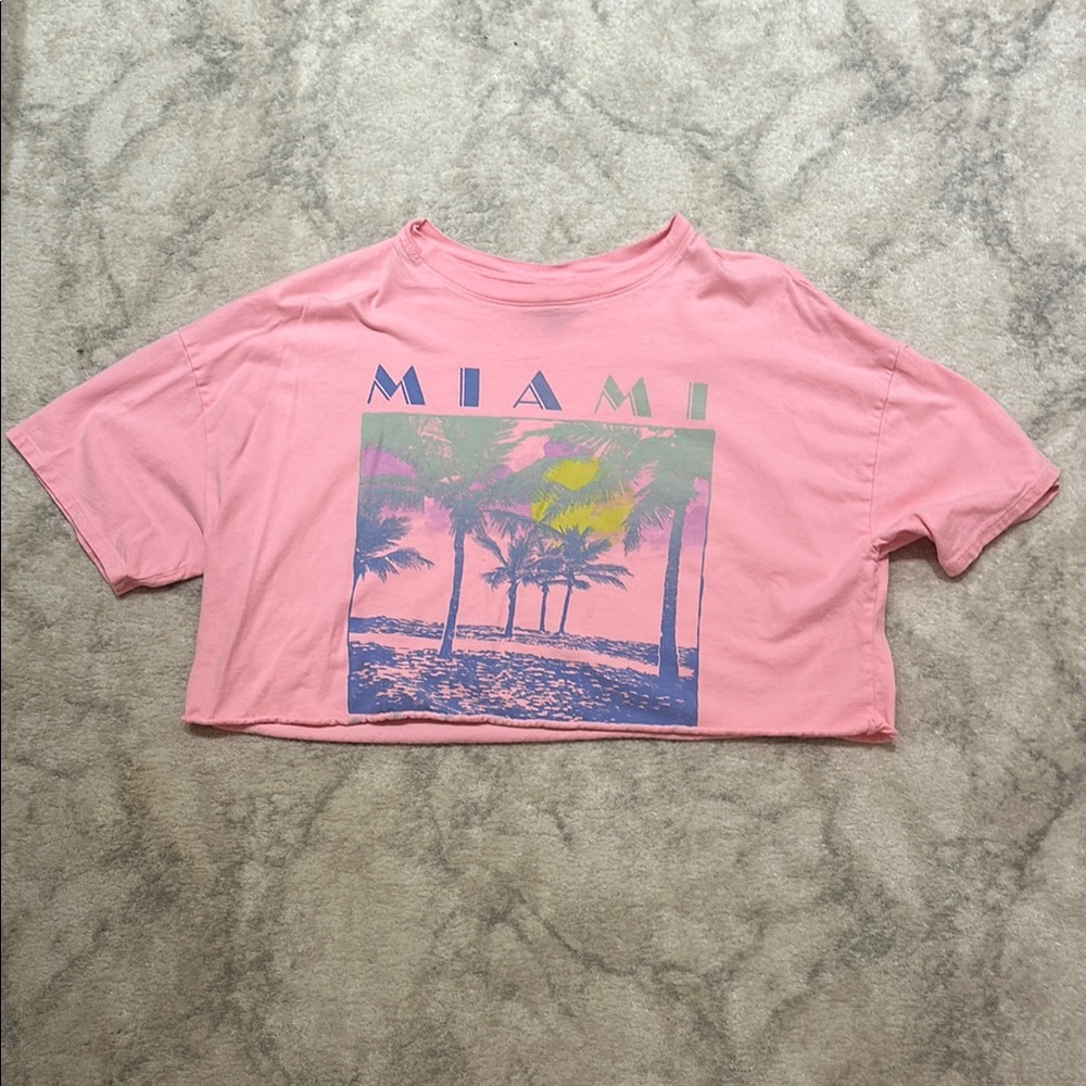 Miami Pink Graphic Crop Top